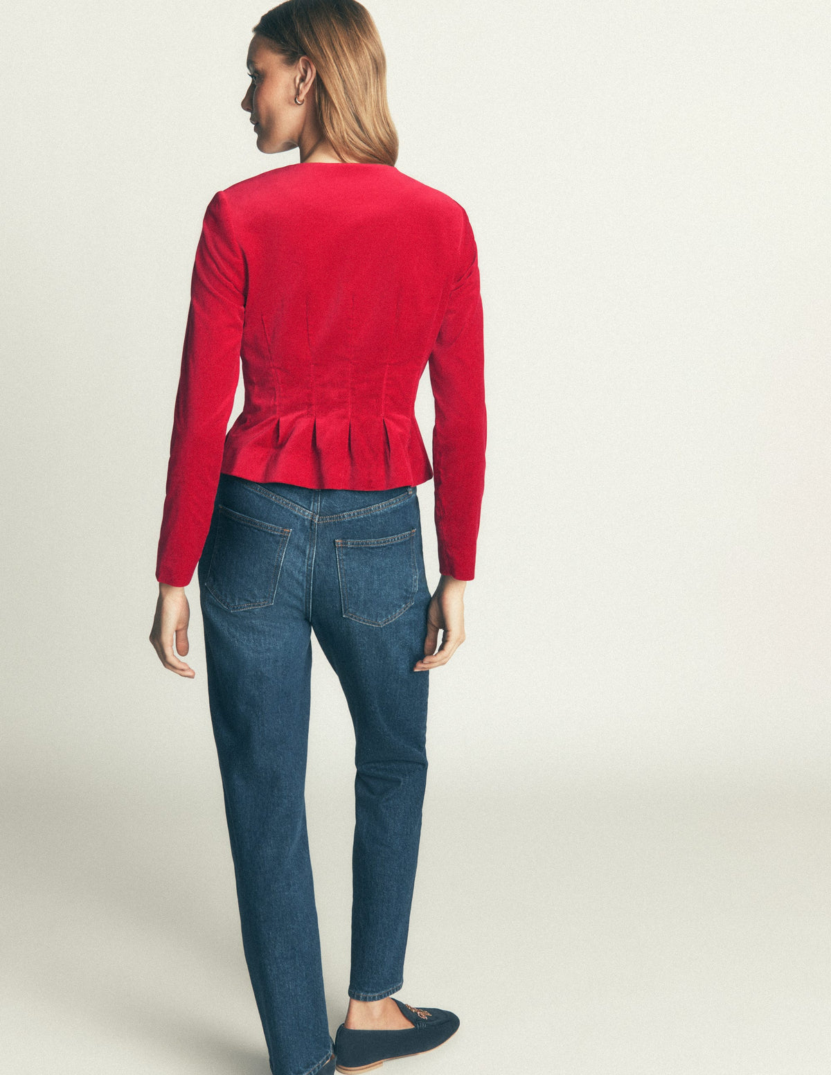 Velvet Waisted Jacket-Savvy Red-3