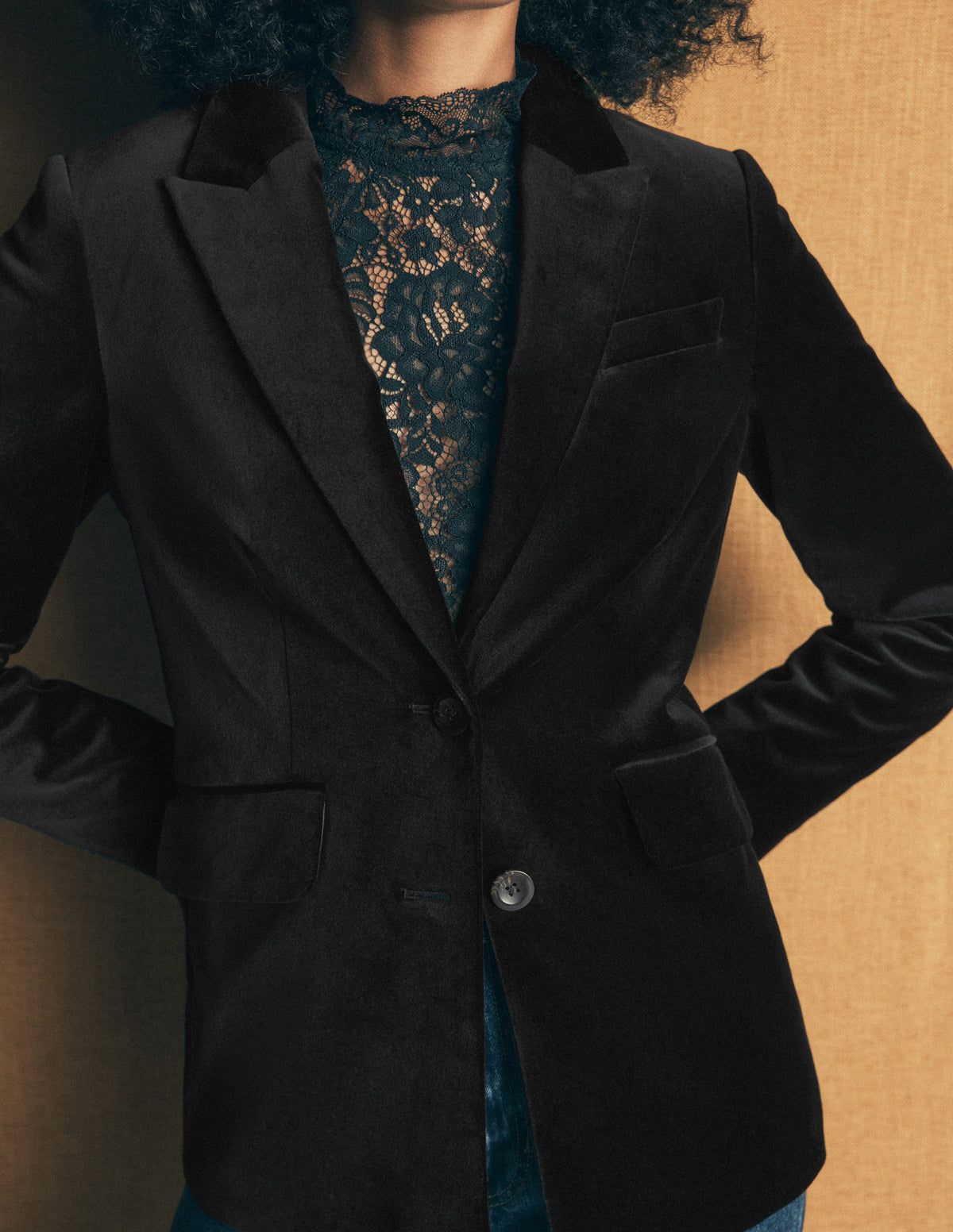 Stamford Velvet Blazer-Black-2