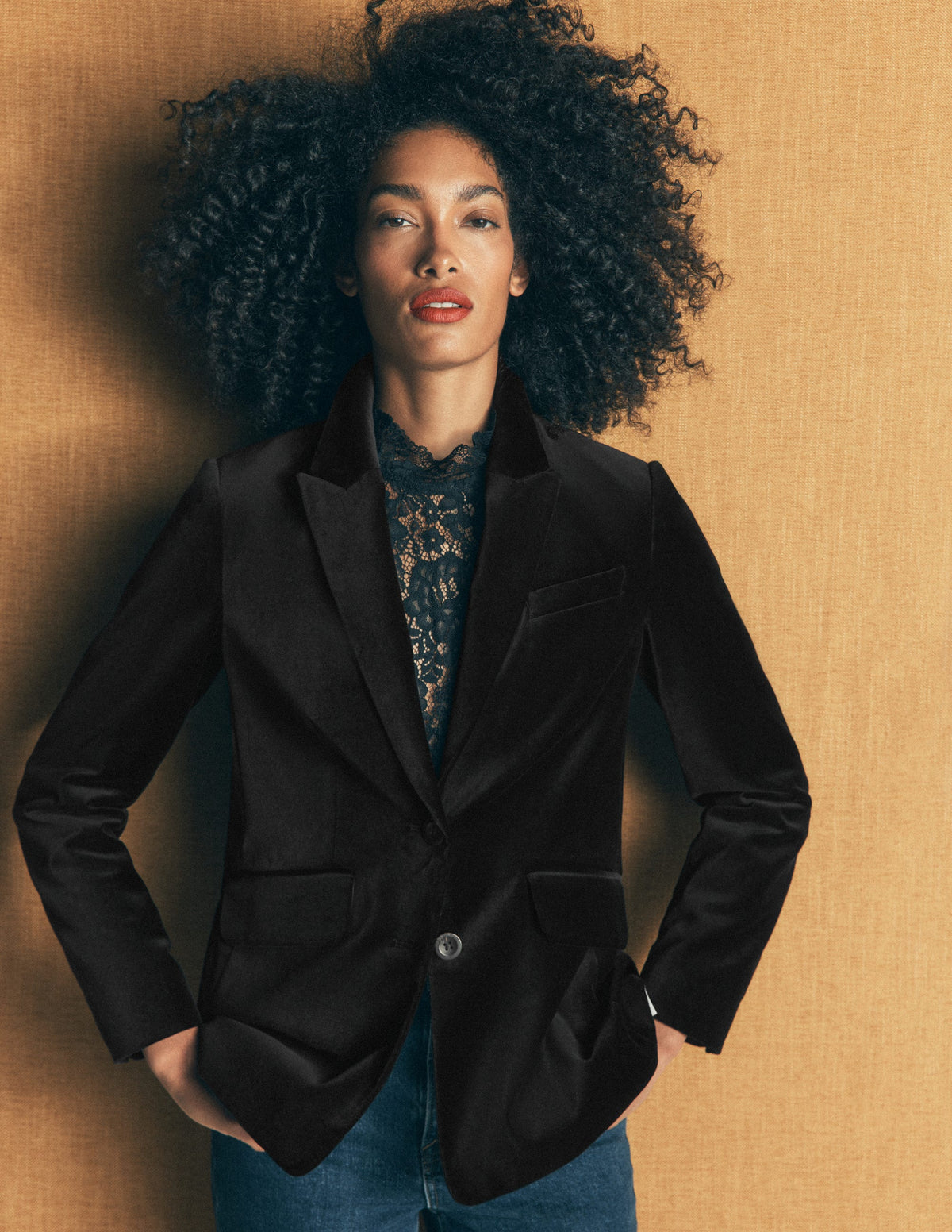 Stamford Velvet Blazer-Black-5