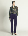 Fitzrovia Velvet Trousers-Navy