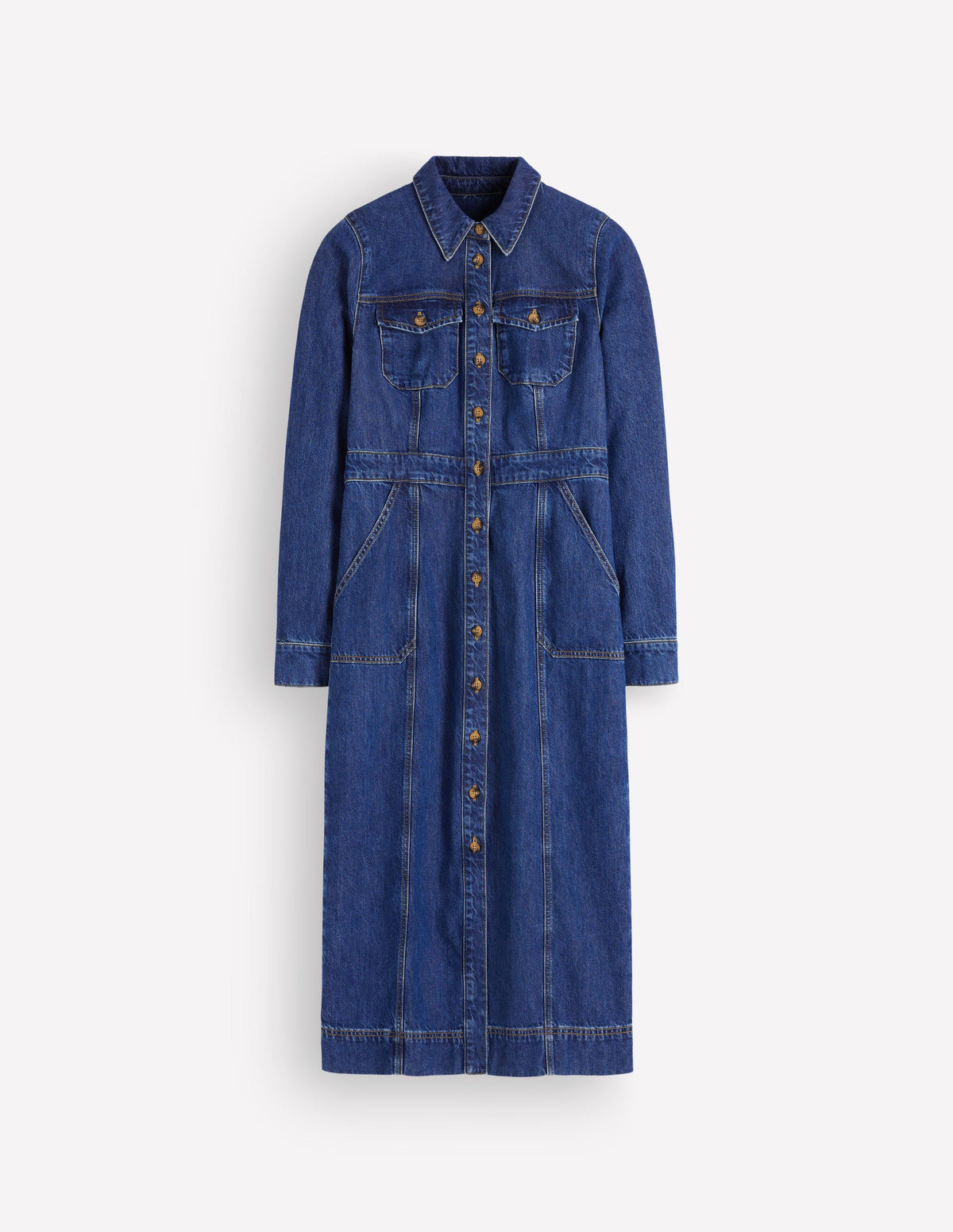 Fleur Denim Midi Dress-Mid Vintage Denim - Image 7