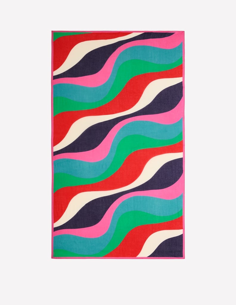 Printed Sarong Scarf-Multi, Rhythmic Wave-5