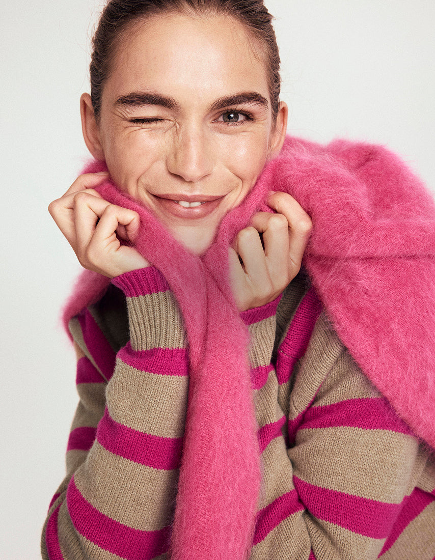 Women in pink sweater