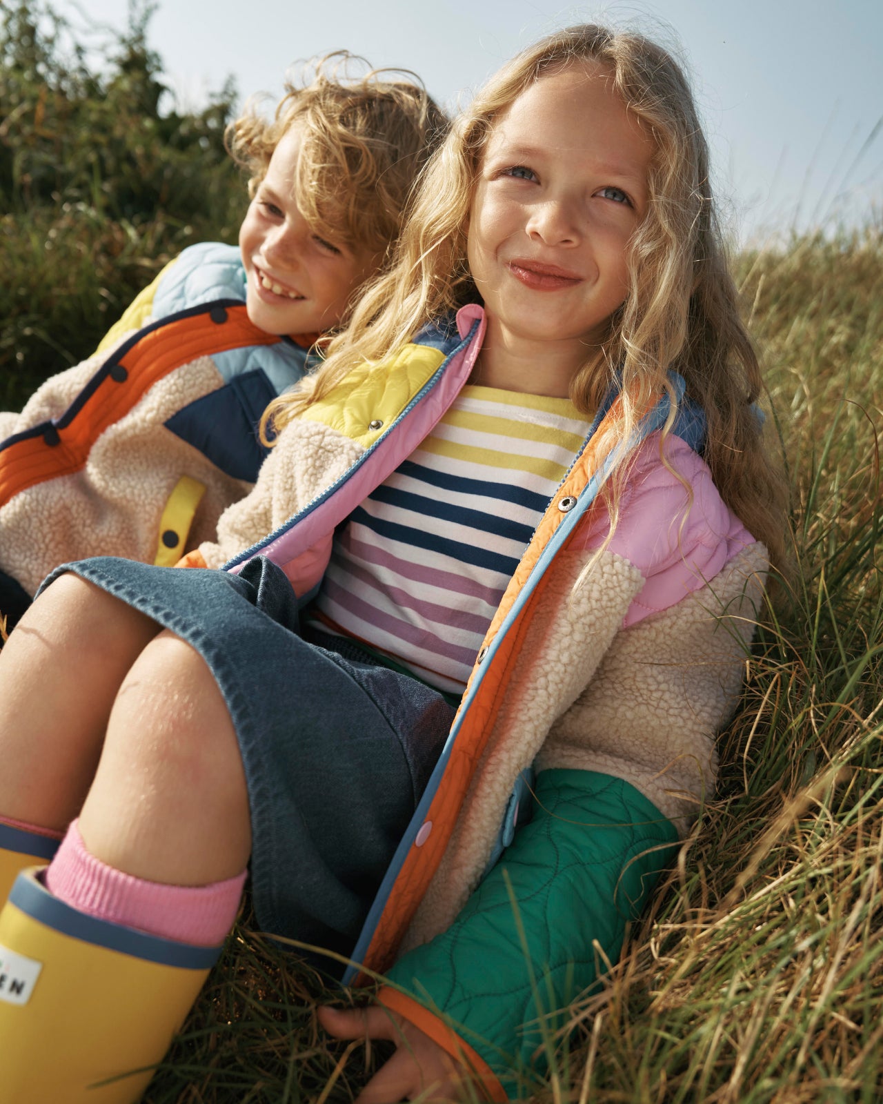 two boden childrenswear models wearing our boden coats