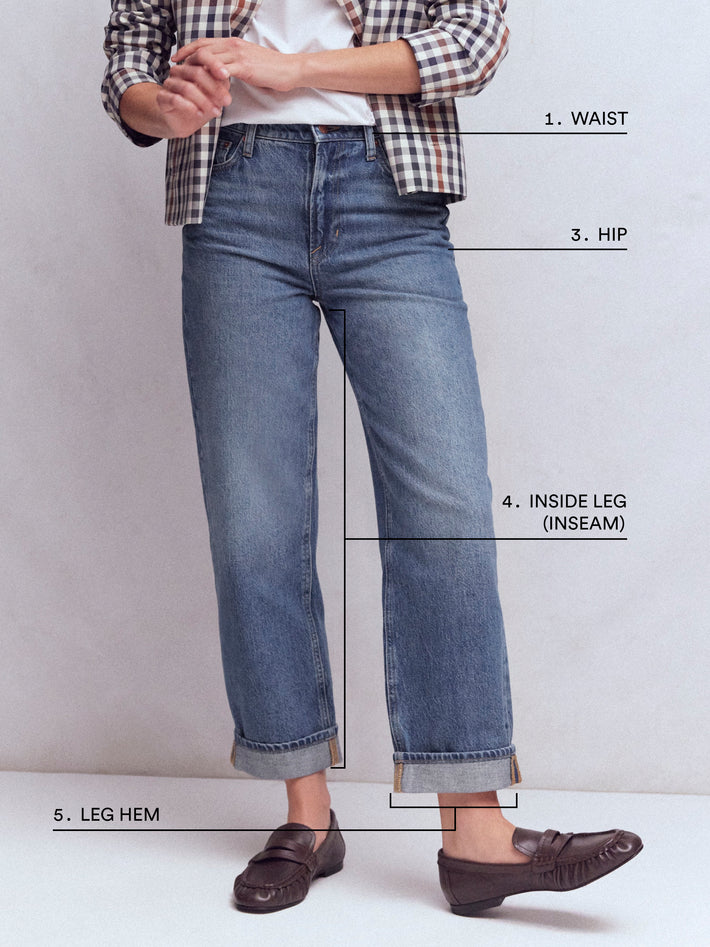How to measure – Girlfriend Jeans-Light Vintage