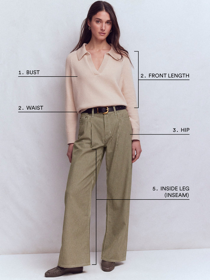 How to measure – Tipped Henley Dress-Navy