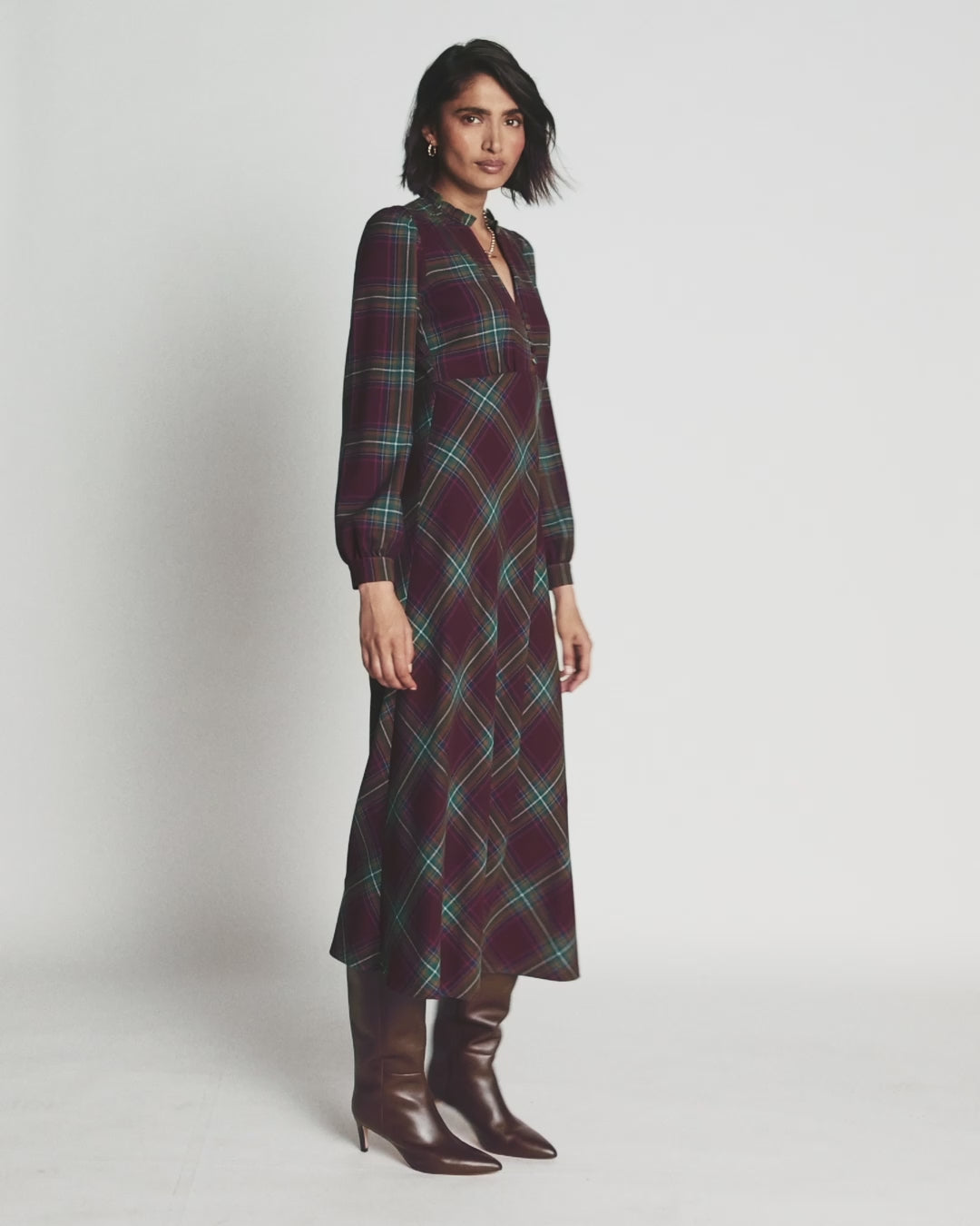 Cassie Checked Tea Dress