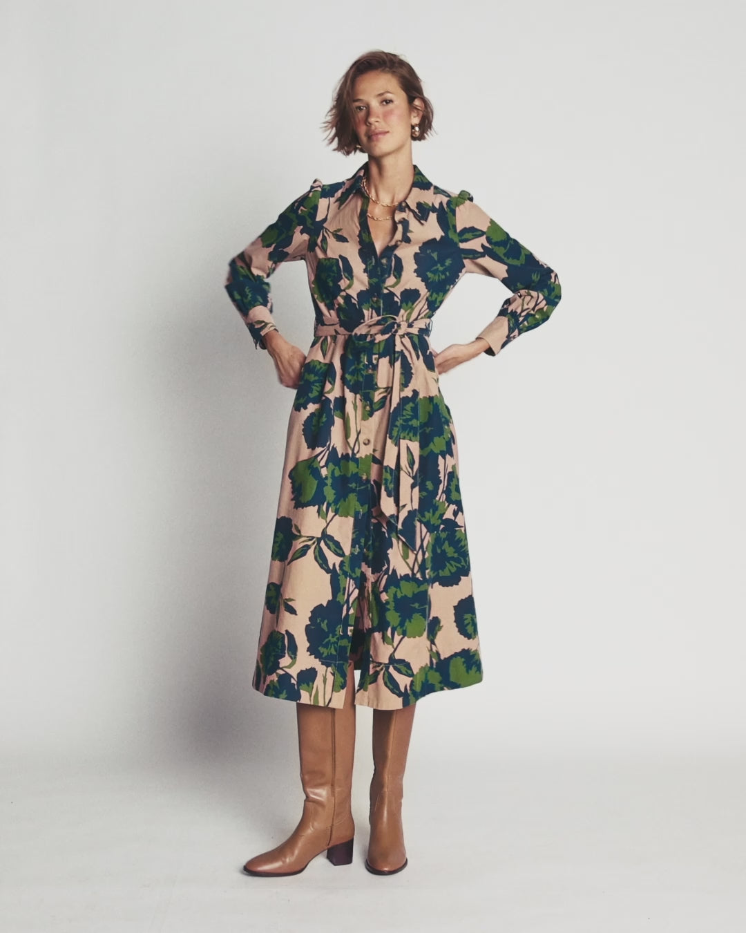Maeve Cord Midi Shirt Dress
