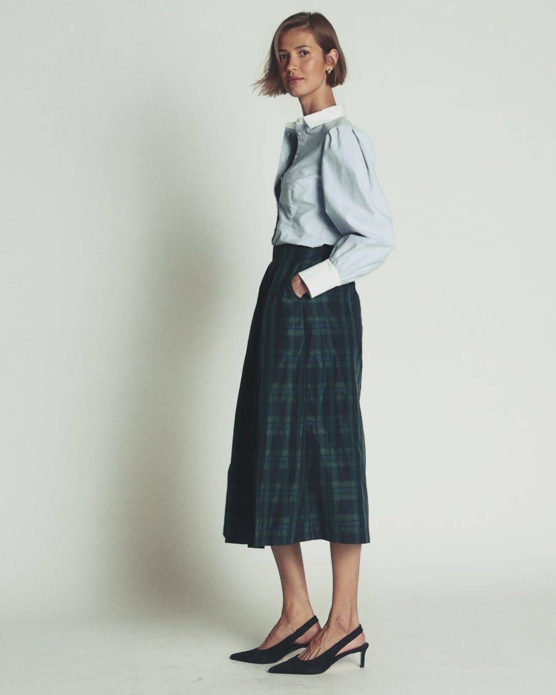 Verity Taffeta Midi Skirt