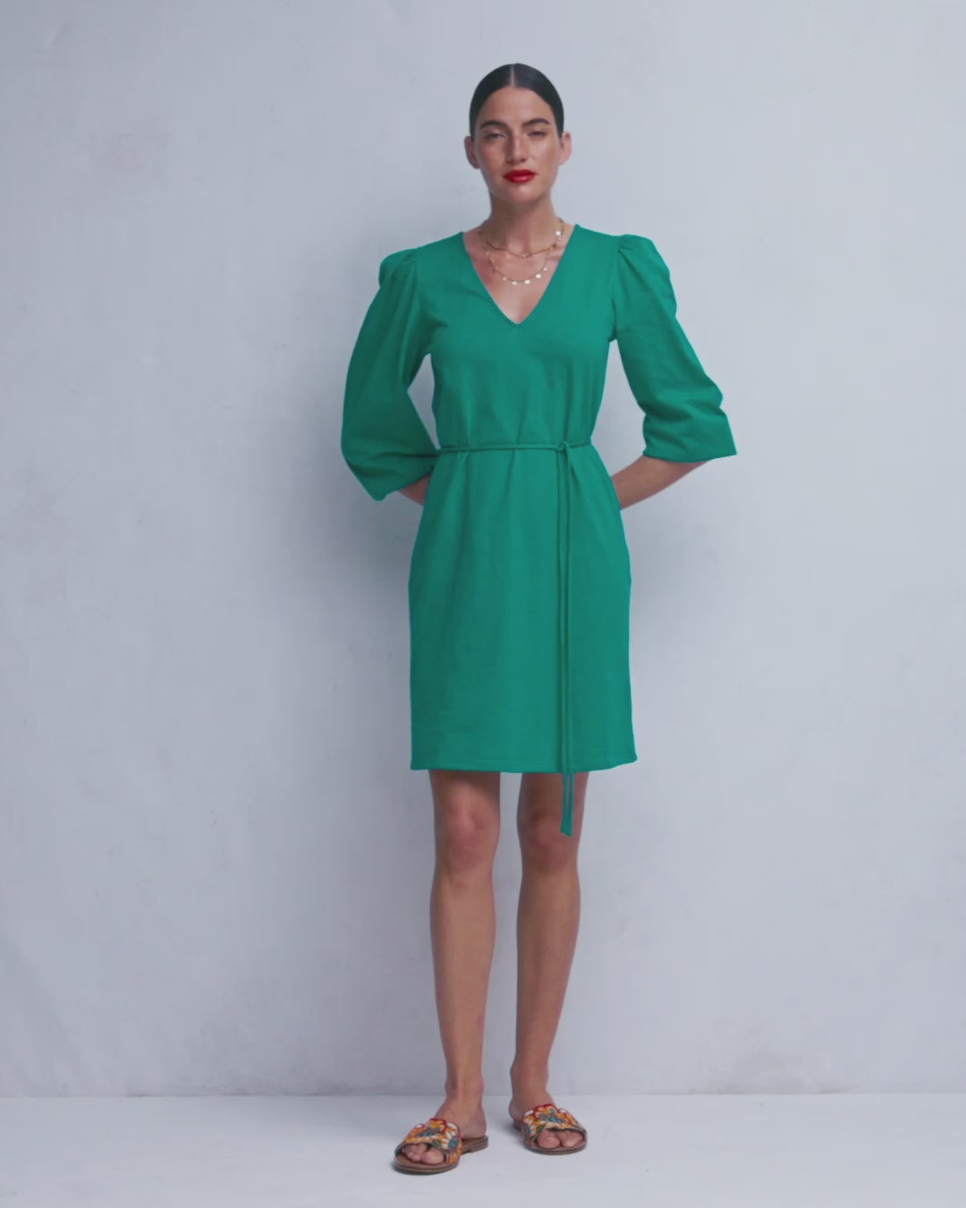 Cary V-Neck Jersey Dress